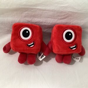 Bundle of 2 Numberblocks Red ONE Plush Plushie Educational Toys